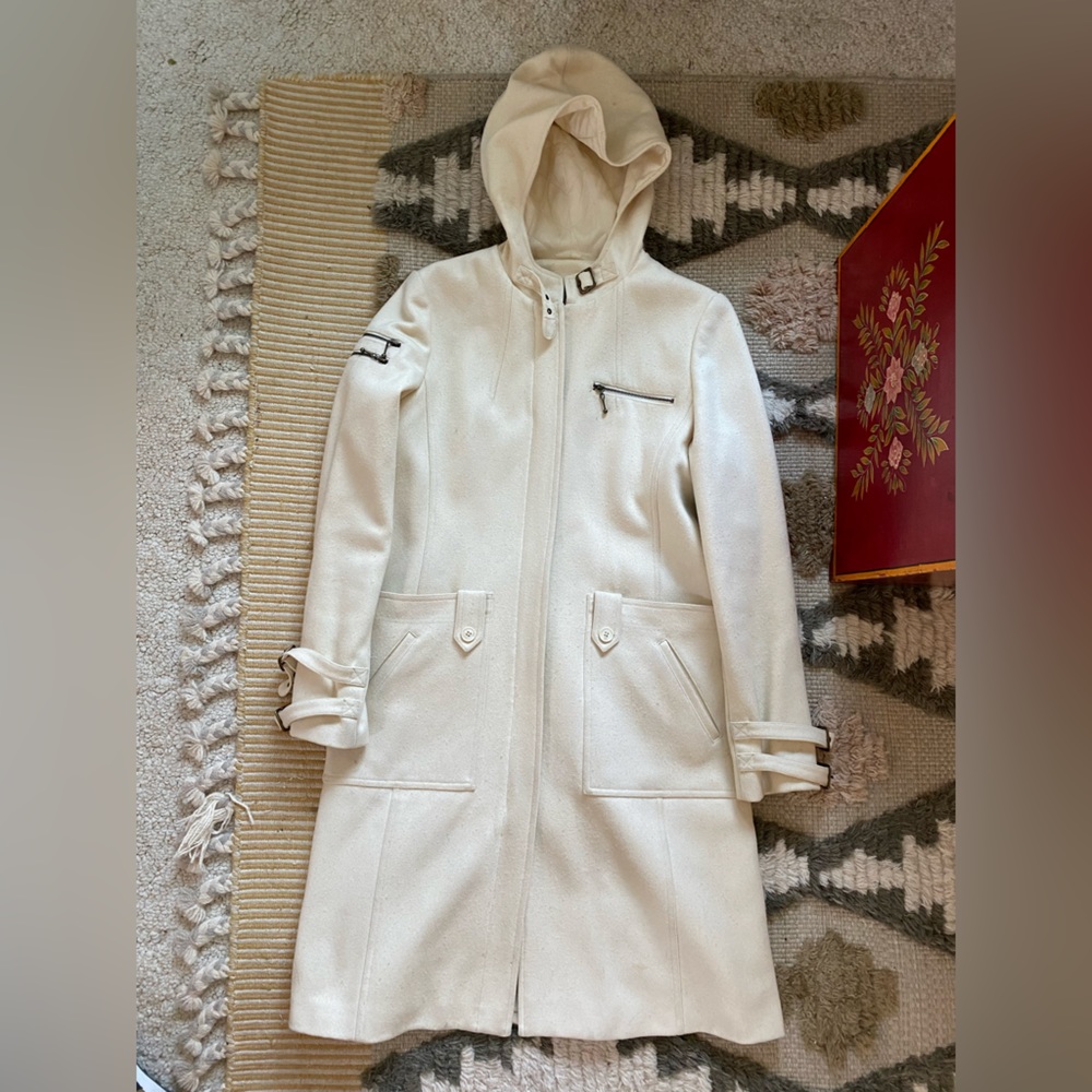 DELIA’S Cream Hooded Wool Coat - XL